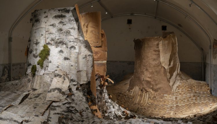 Ana Teresa Barboza: Interwoven Stories, 2025, detail. Helsinki Biennial 8.6.–21.9.2025, Vallisaari Island. Photo: HAM / Helsinki Biennial / Sonja Hyytiäinen